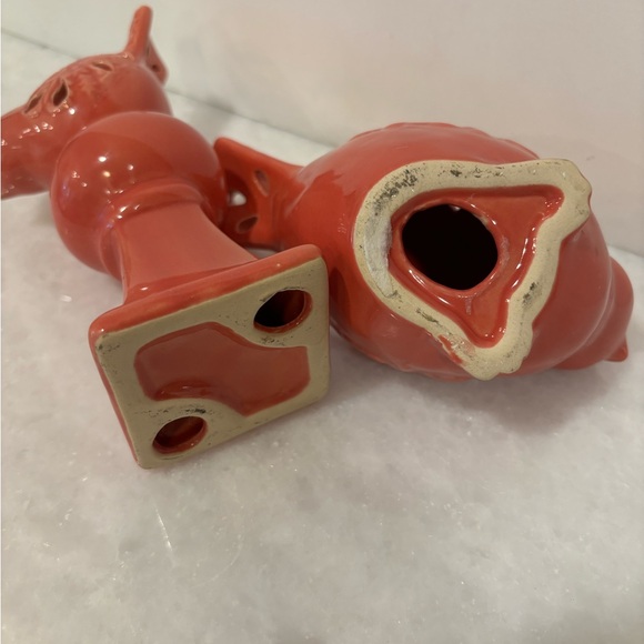 Set of 2 Ceramic Birds Pink / Salmon Color - Picture 8 of 8